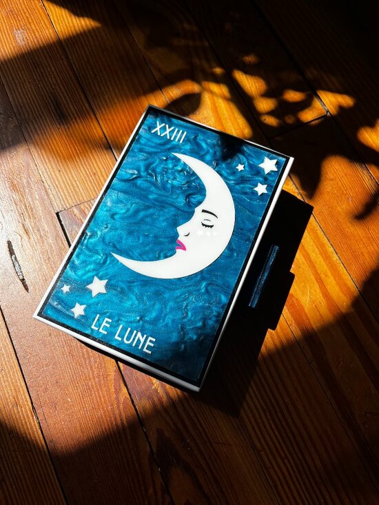 Anthropologie Handbags - Anthropologie Acrylic Clutch Purse "Le Lune"